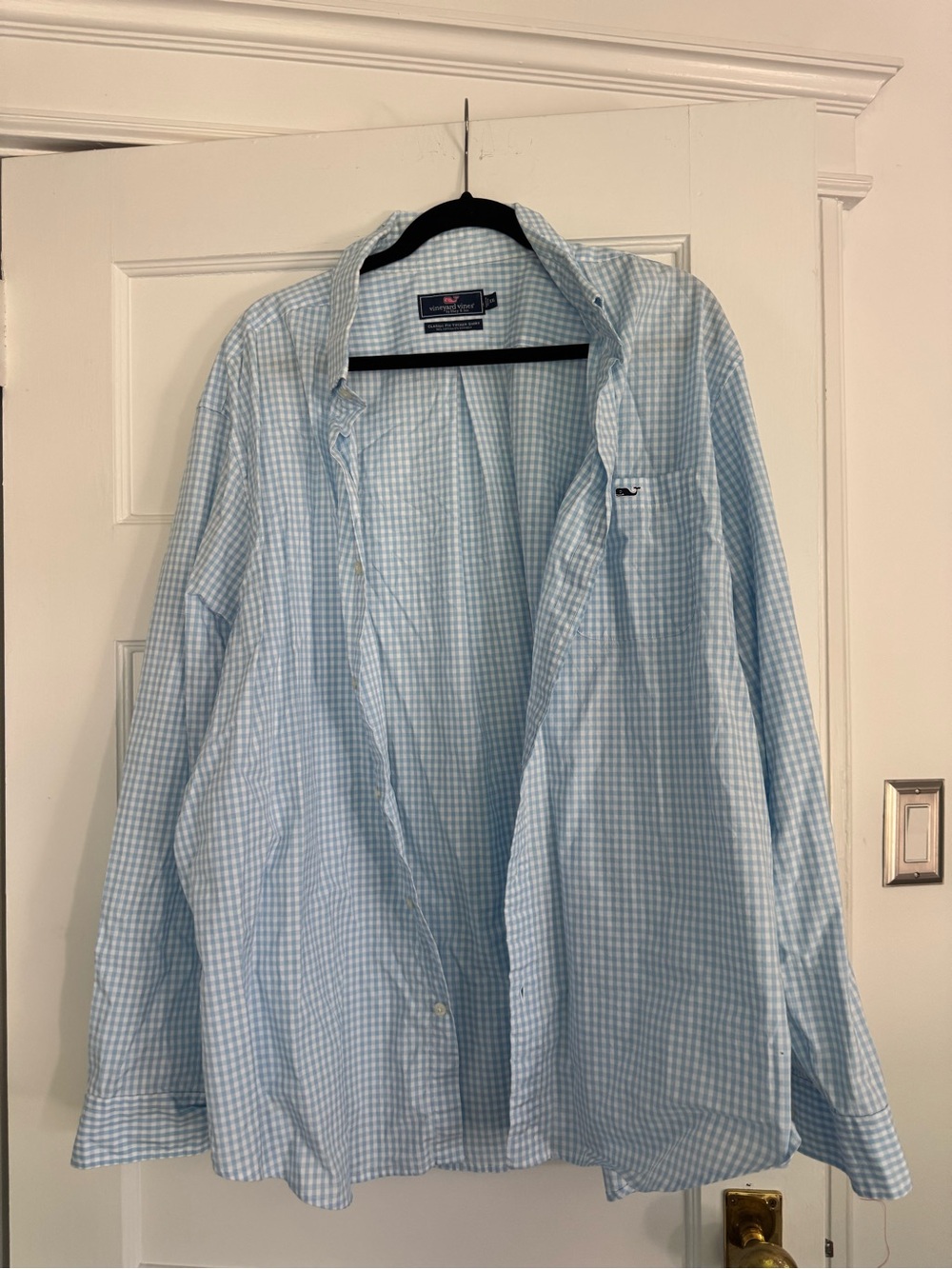 Vineyard Vines Light Blue Gingham Men's Button-Down Shirt